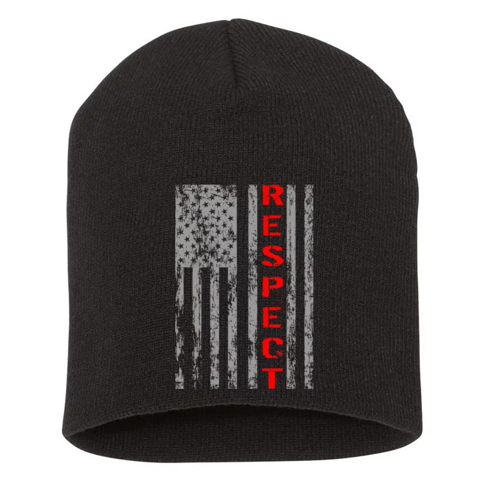 Respect Flag Of America Short Acrylic Beanie