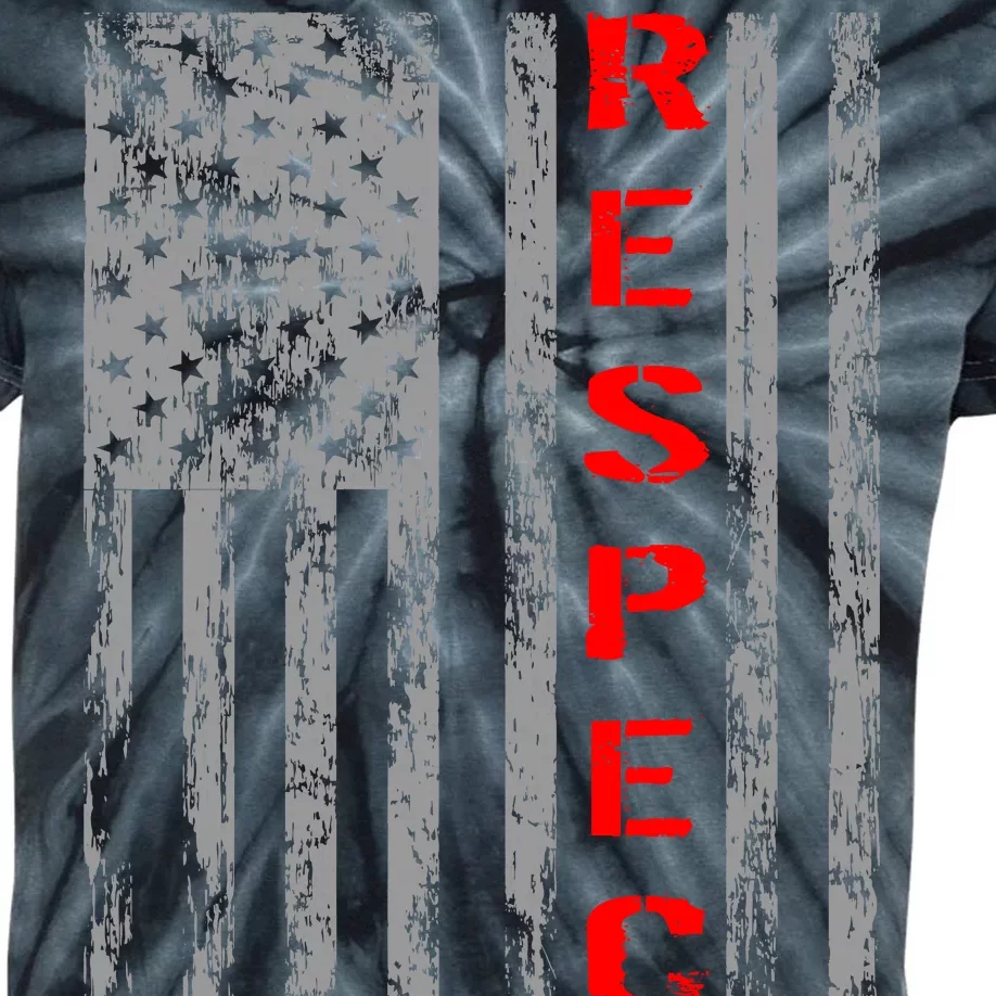 Respect Flag Of America Kids Tie-Dye T-Shirt