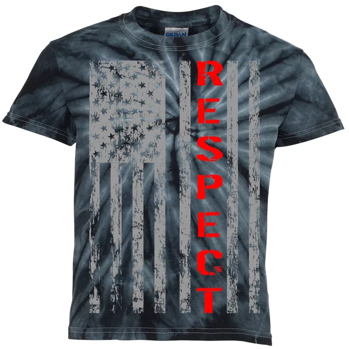 Respect Flag Of America Kids Tie-Dye T-Shirt