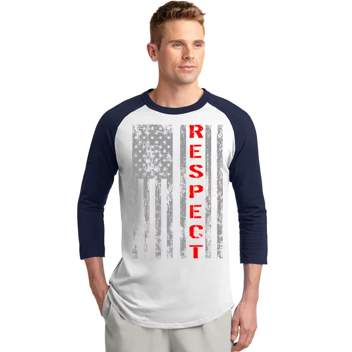 Respect Flag Of America Baseball Sleeve Shirt