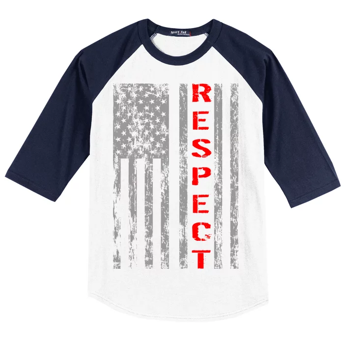 Respect Flag Of America Baseball Sleeve Shirt