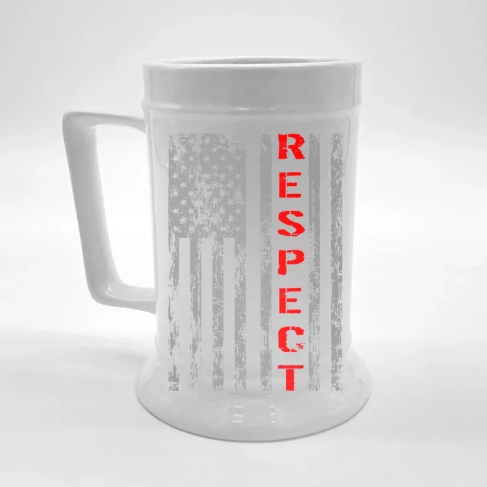 Respect Flag Of America Front & Back Beer Stein