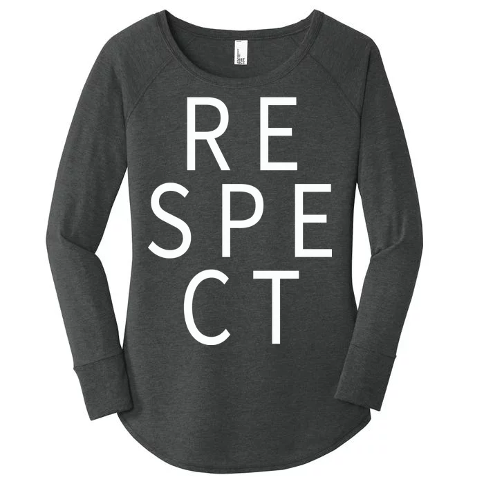 Respect Simple Logo Women's Perfect Tri Tunic Long Sleeve Shirt