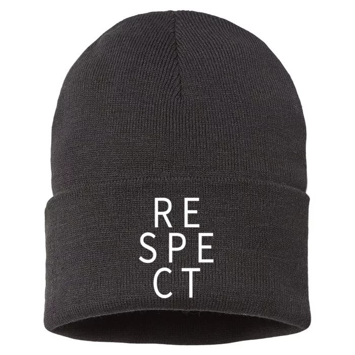 Respect Simple Logo Sustainable Knit Beanie