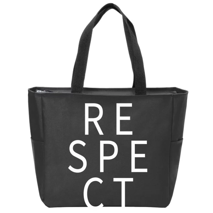 Respect Simple Logo Zip Tote Bag