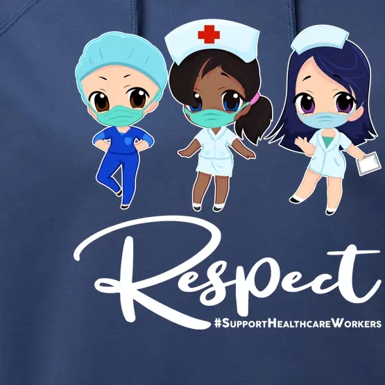 Respect Support Healthcare Workers Performance Fleece Hoodie