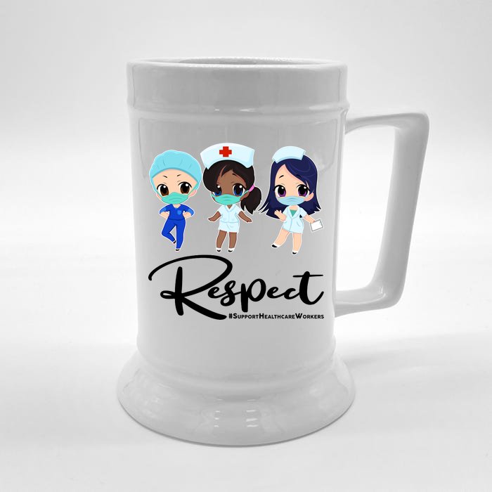 Respect Support Healthcare Workers Front & Back Beer Stein