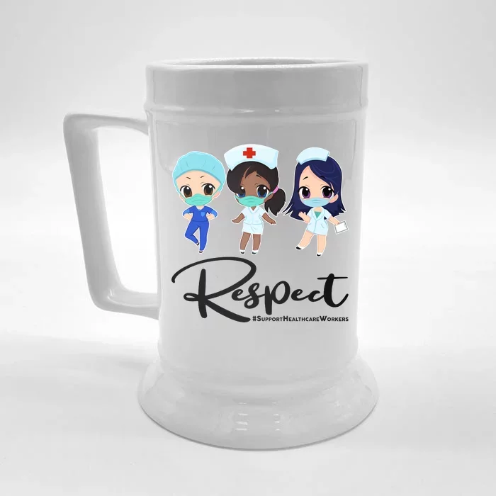 Respect Support Healthcare Workers Front & Back Beer Stein