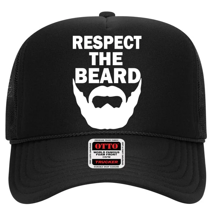 Respect The Beard High Crown Mesh Trucker Hat