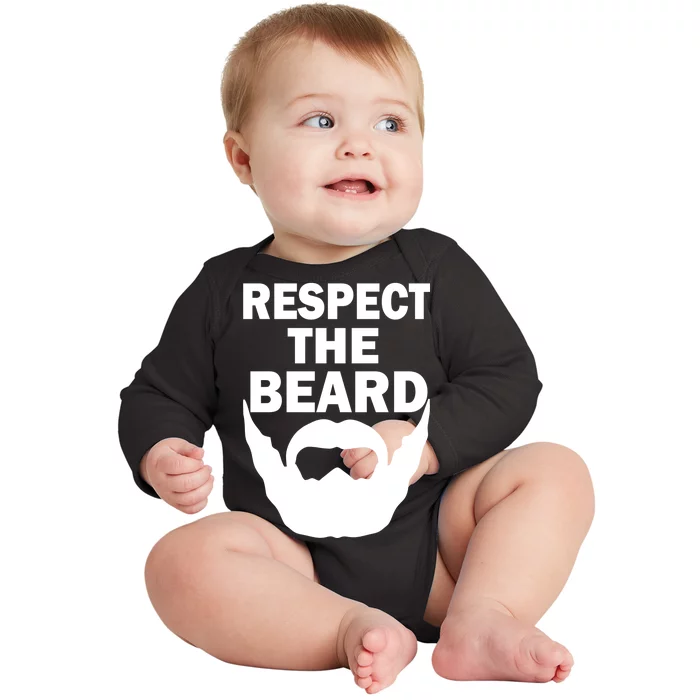 Respect The Beard Baby Long Sleeve Bodysuit