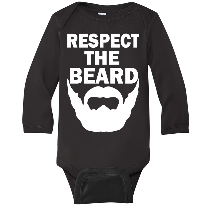 Respect The Beard Baby Long Sleeve Bodysuit