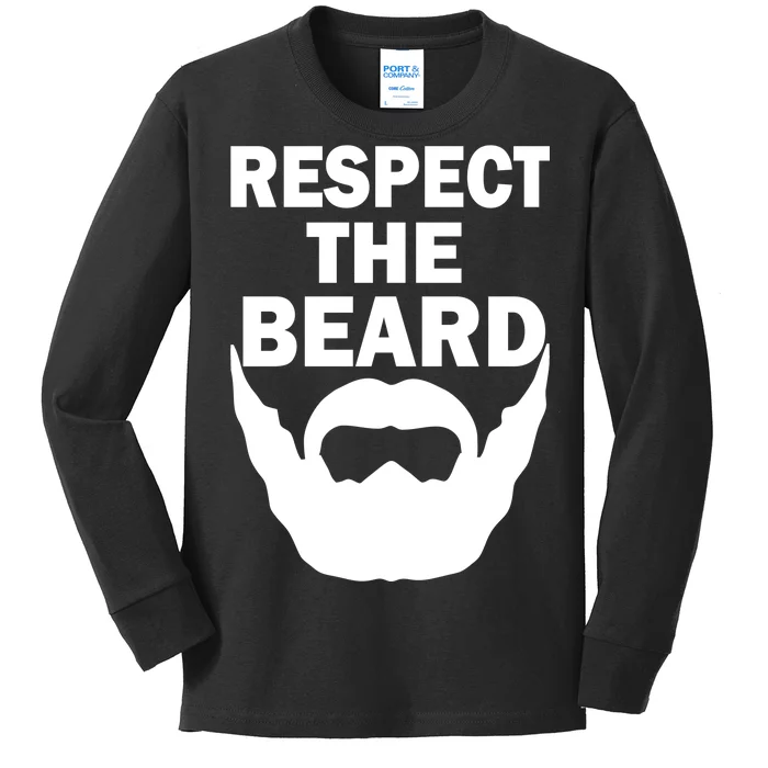 Respect The Beard Kids Long Sleeve Shirt