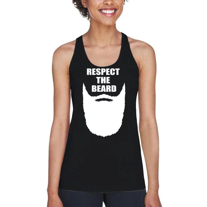 Respect The Beard Funny Bearded Women's Racerback Tank