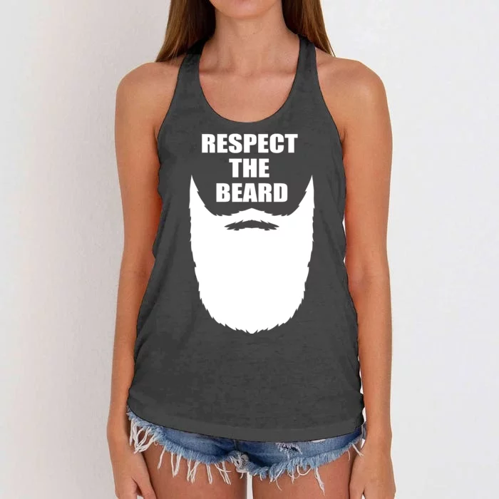 Respect The Beard Funny Bearded Women's Knotted Racerback Tank