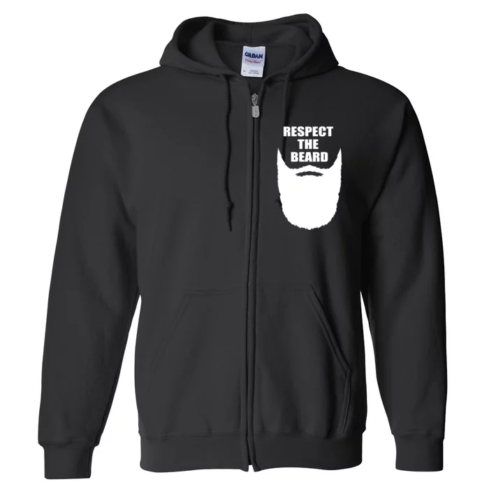 Respect The Beard Funny Bearded Full Zip Hoodie