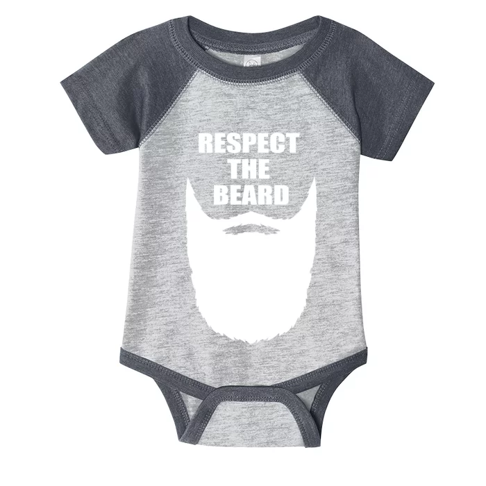 Respect The Beard Funny Bearded Infant Baby Jersey Bodysuit