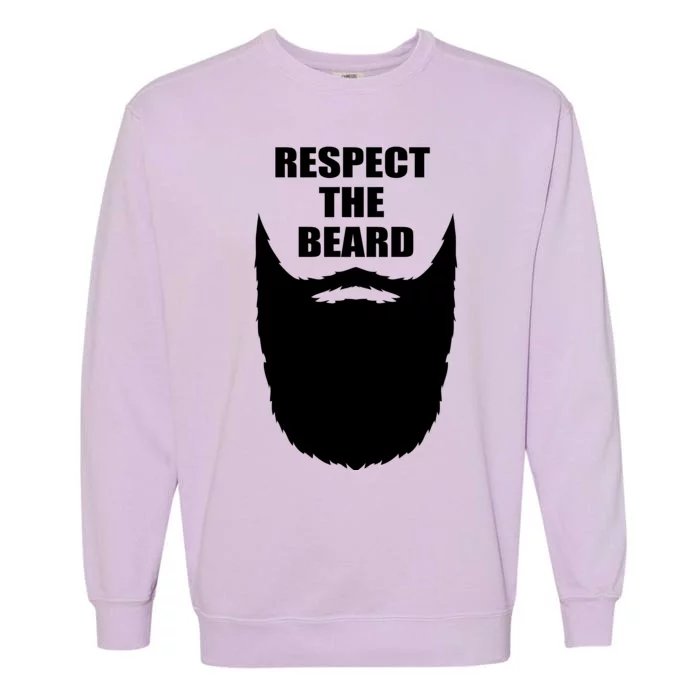 Respect The Beard Funny Bearded Garment-Dyed Sweatshirt