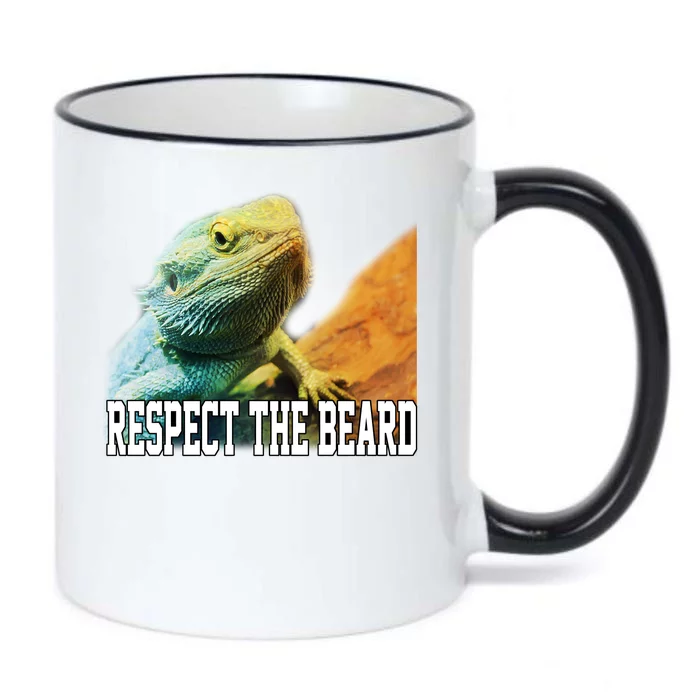 Respect The Beard Funny Bearded Dragon Black Color Changing Mug