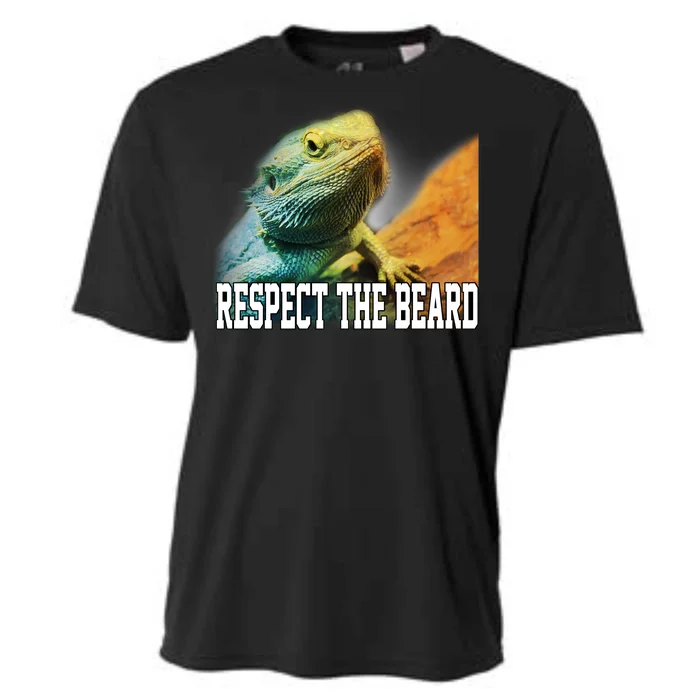 Respect The Beard Funny Bearded Dragon Cooling Performance Crew T-Shirt