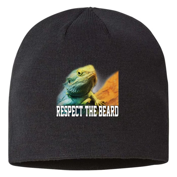 Respect The Beard Funny Bearded Dragon 8 1/2in Sustainable Knit Beanie