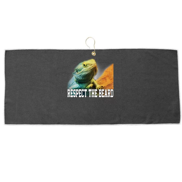 Respect The Beard Funny Bearded Dragon Large Microfiber Waffle Golf Towel