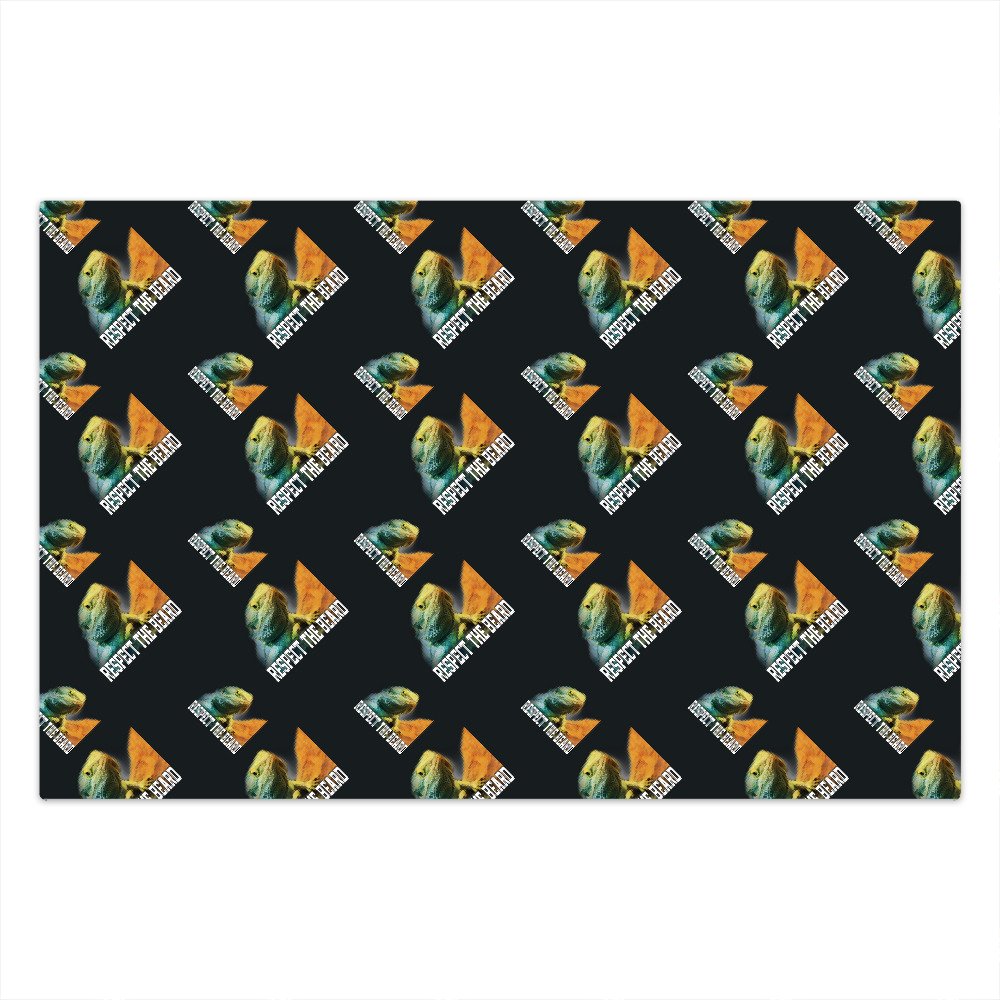 Respect The Beard Funny Bearded Dragon Front And Back Wrapping Paper Teeshirtpalace