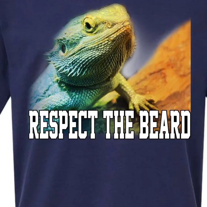 Respect The Beard Funny Bearded Dragon Sueded Cloud Jersey T-Shirt