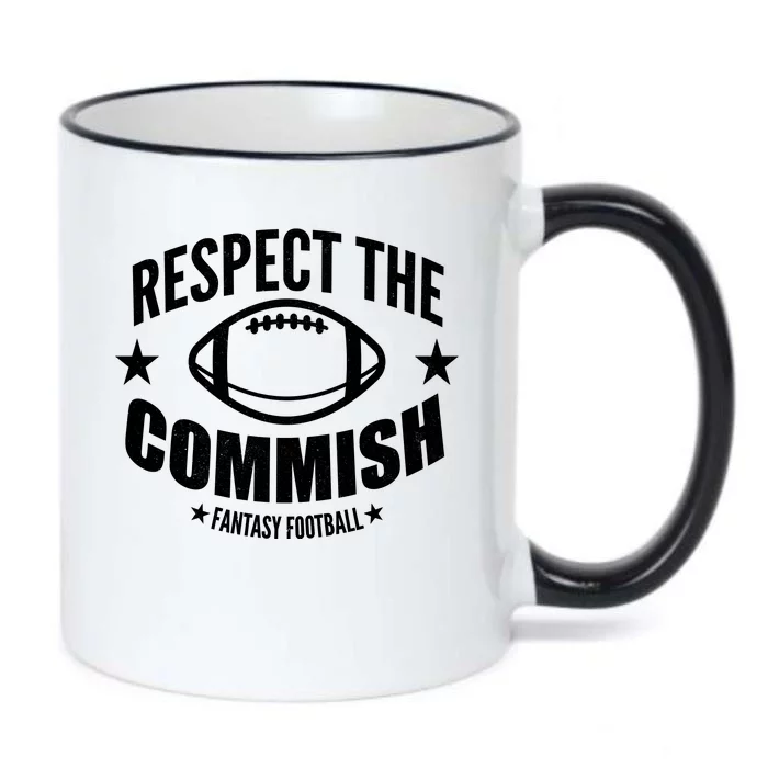 Respect The Commish Fantasy Football Black Color Changing Mug