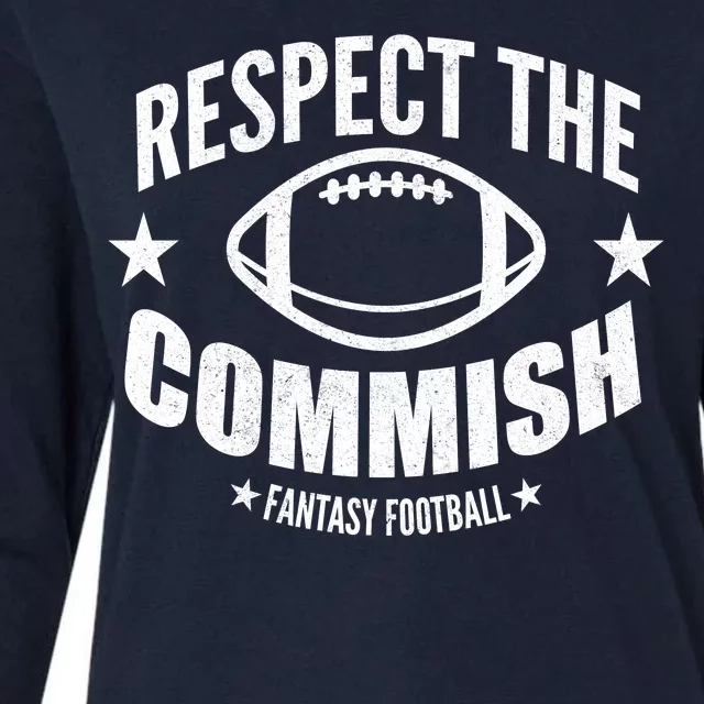 Respect The Commish Fantasy Football Womens Cotton Relaxed Long Sleeve T-Shirt