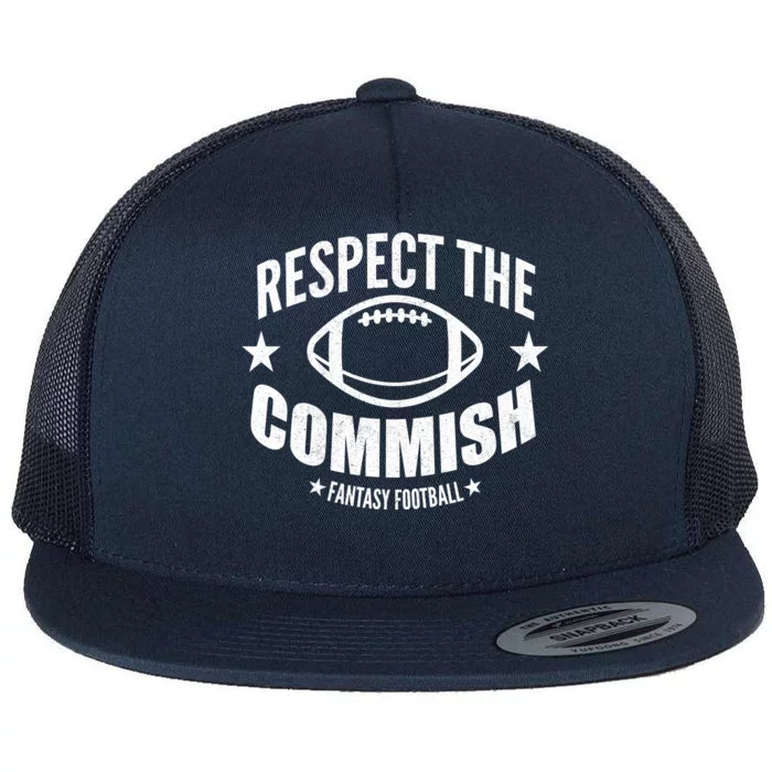 Respect The Commish Fantasy Football Flat Bill Trucker Hat