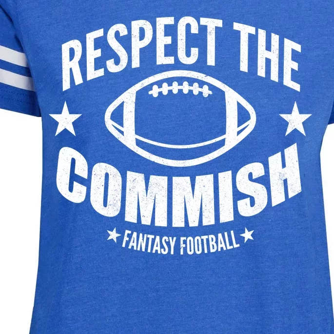 Respect The Commish Fantasy Football Enza Ladies Jersey Football T-Shirt