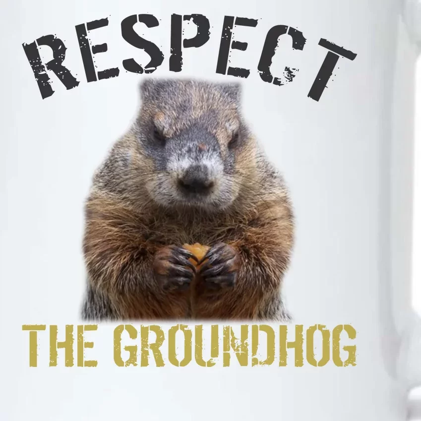 Respect The Groundhog Black Color Changing Mug