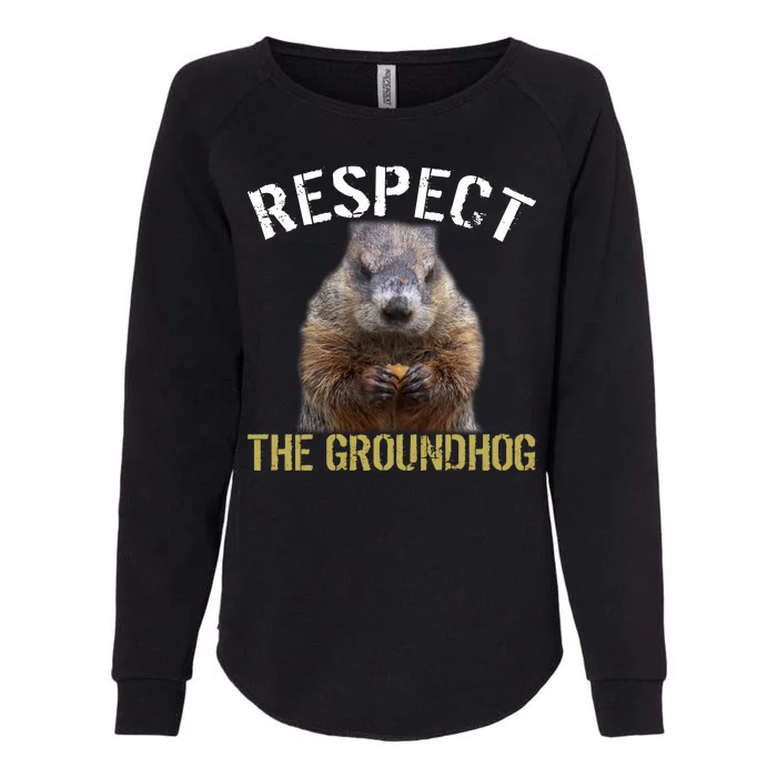 Respect The Groundhog Womens California Wash Sweatshirt