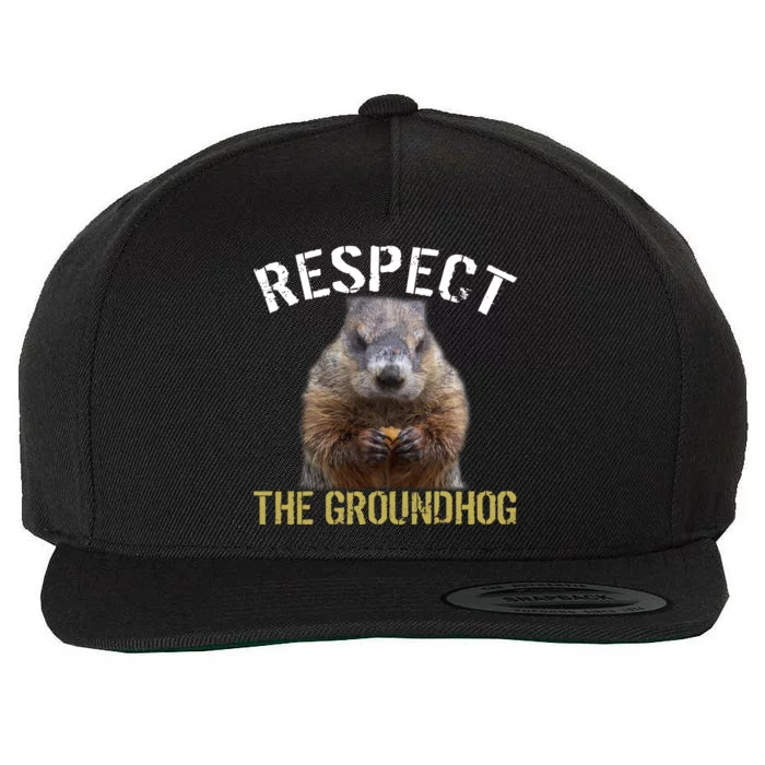 Respect The Groundhog Wool Snapback Cap