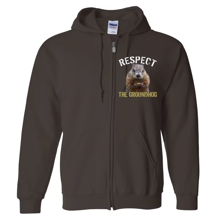 Respect The Groundhog Full Zip Hoodie