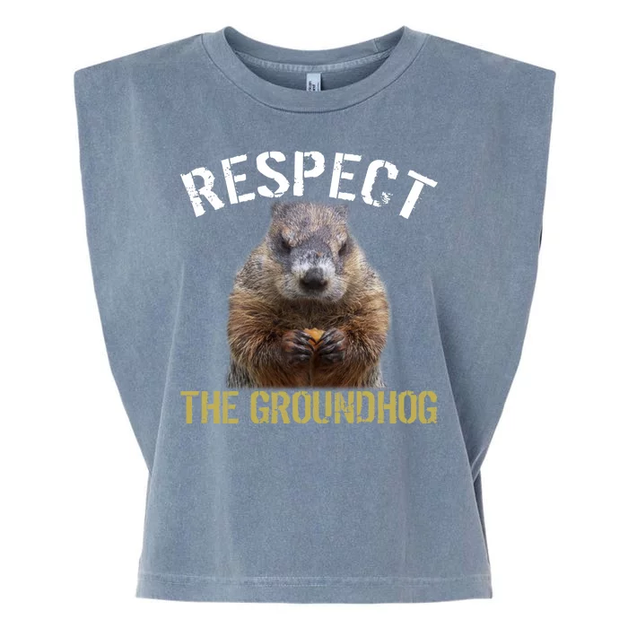 Respect The Groundhog Garment-Dyed Women's Muscle Tee