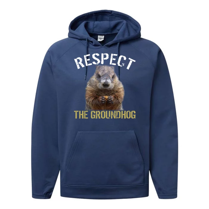 Respect The Groundhog Performance Fleece Hoodie