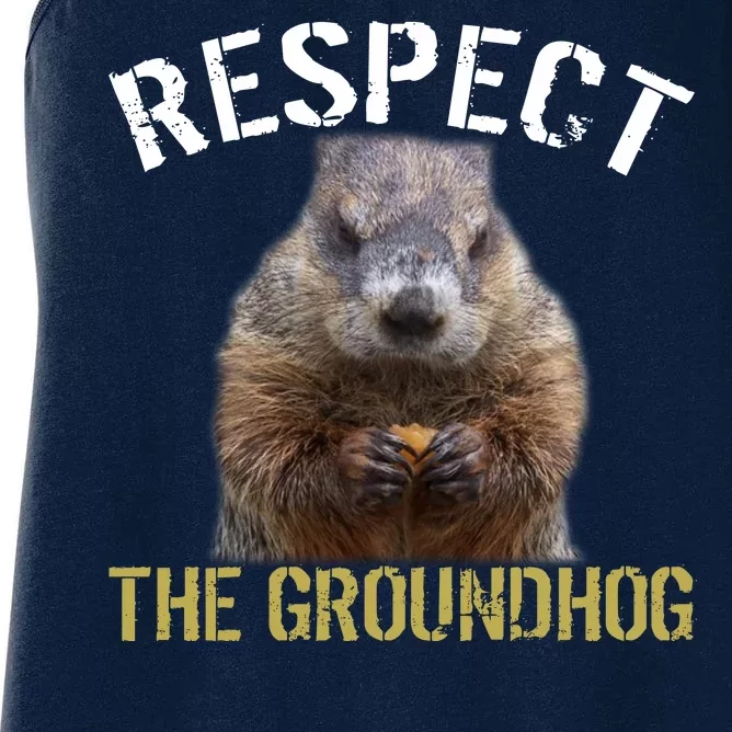 Respect The Groundhog Women's Racerback Tank