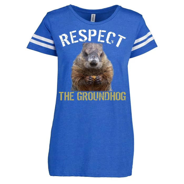 Respect The Groundhog Enza Ladies Jersey Football T-Shirt