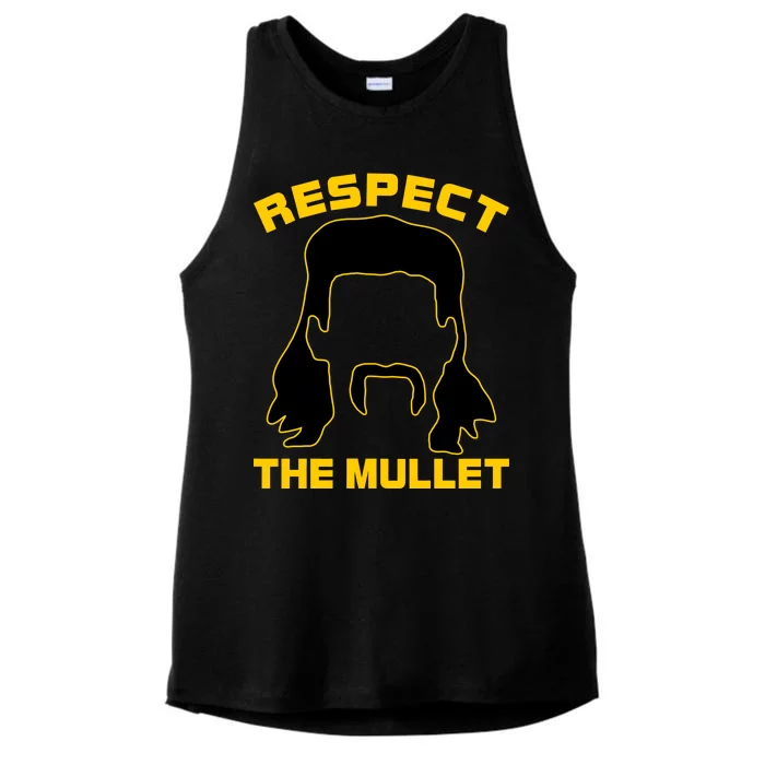 Respect The Mullet Hair Game Ladies Tri-Blend Wicking Tank