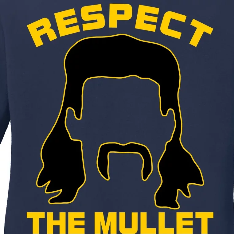 Respect The Mullet Hair Game Ladies Long Sleeve Shirt