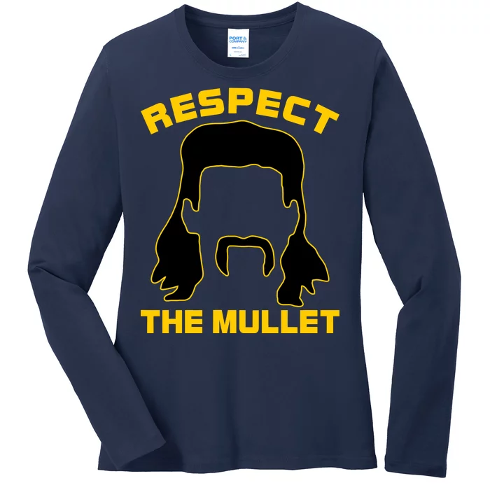 Respect The Mullet Hair Game Ladies Long Sleeve Shirt