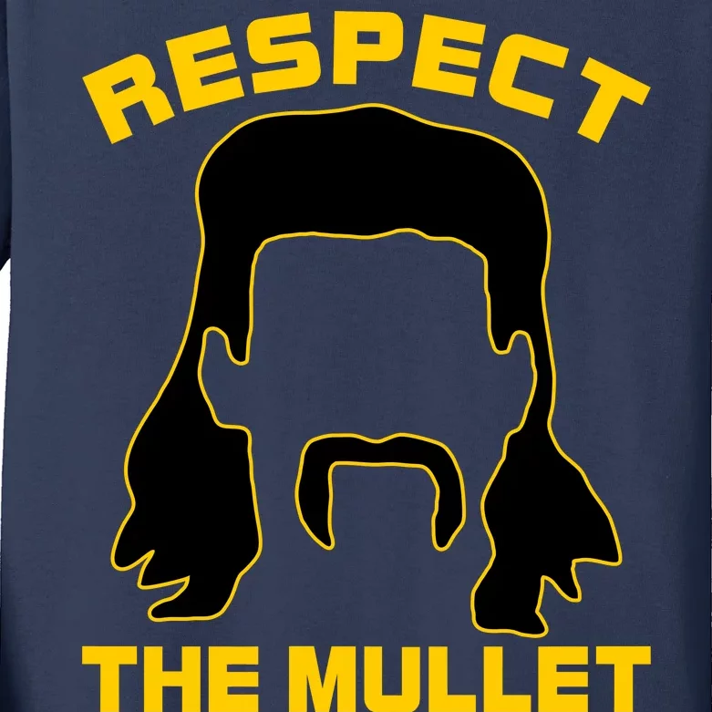 Respect The Mullet Hair Game Kids Long Sleeve Shirt