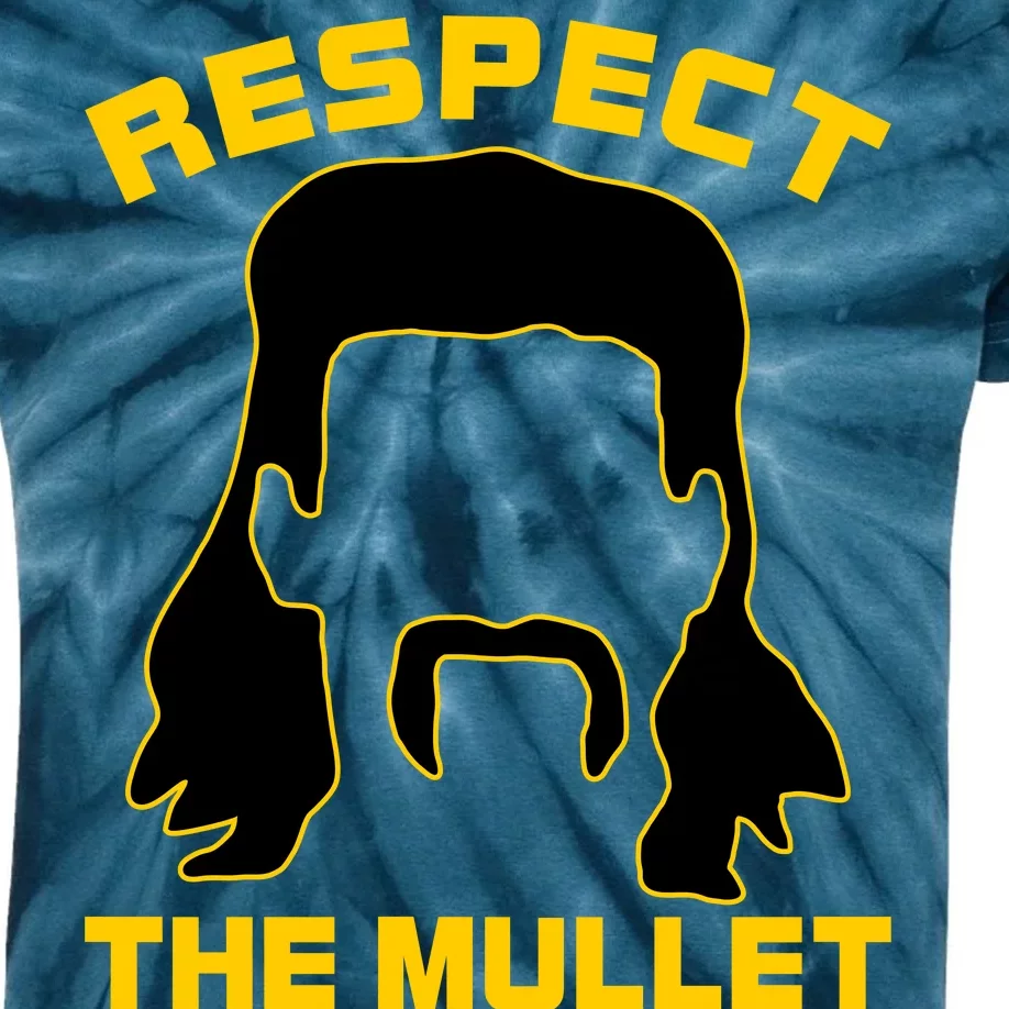 Respect The Mullet Hair Game Kids Tie-Dye T-Shirt