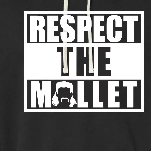 Respect The Mullet Hair Game Box Graphic Garment-Dyed Fleece Hoodie