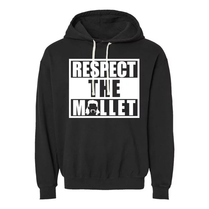 Respect The Mullet Hair Game Box Graphic Garment-Dyed Fleece Hoodie