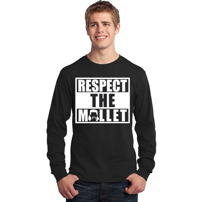 Respect The Mullet Hair Game Box Graphic Tall Long Sleeve T-Shirt