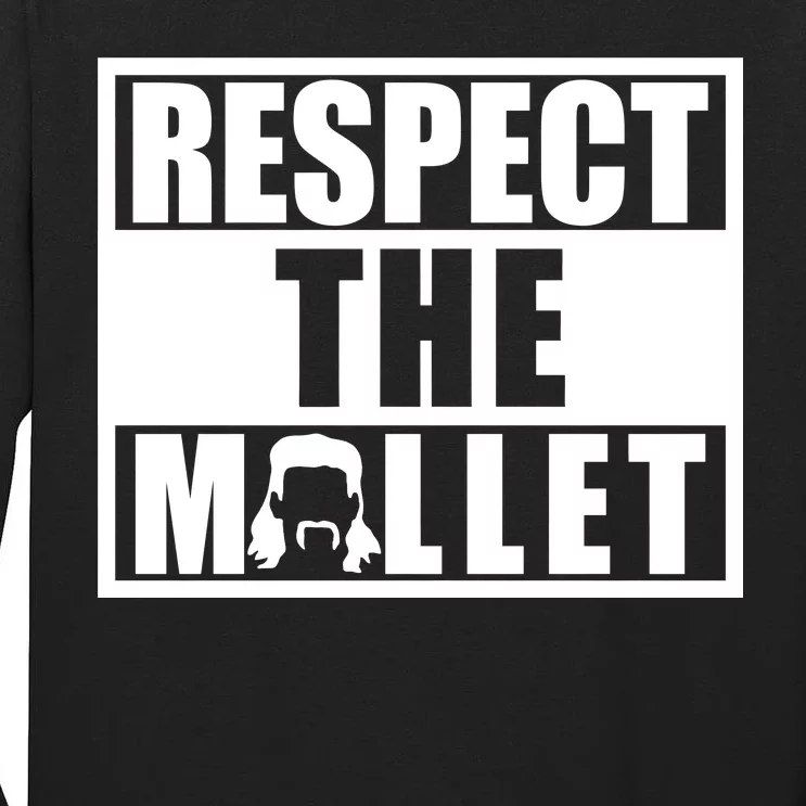 Respect The Mullet Hair Game Box Graphic Tall Long Sleeve T-Shirt