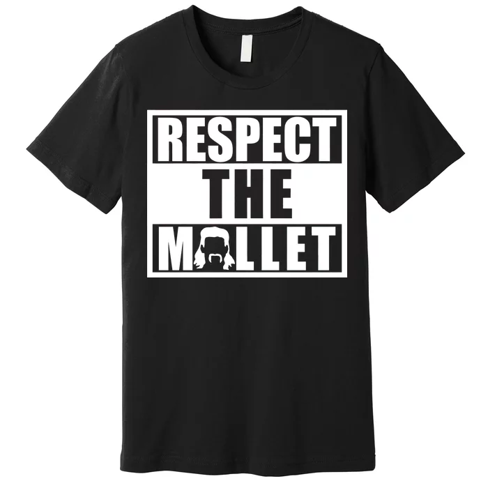 Respect The Mullet Hair Game Box Graphic Premium T-Shirt