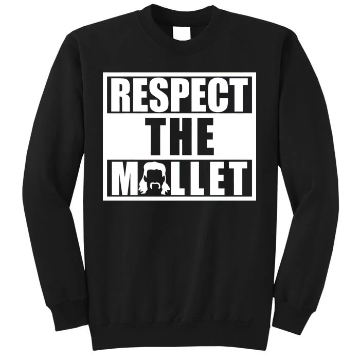 Respect The Mullet Hair Game Box Graphic Tall Sweatshirt